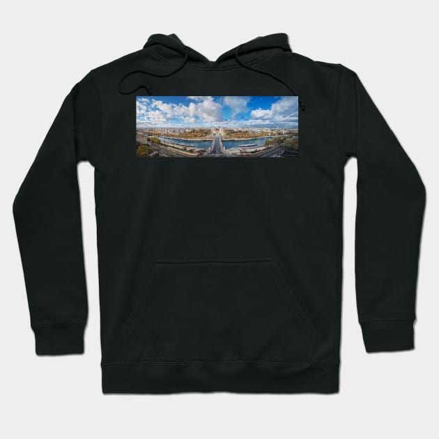 Panoramic Paris along Seine river Hoodie by psychoshadow